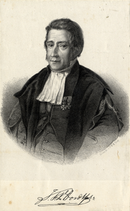105955 Portret van J.F. van Oordt, geboren 1794, Hervormd predikant te Utrecht (1823-18290, overleden 1852. Te halve ...